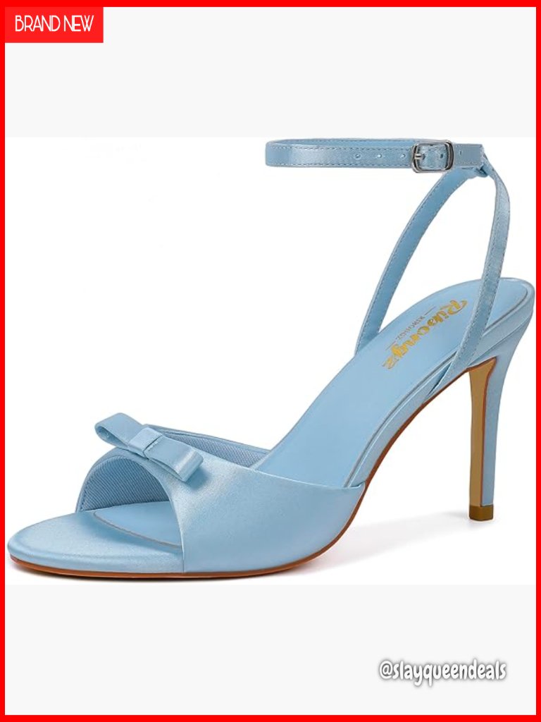Women's Stiletto Kitten Heel Sandals Open Toe Ankle Strap Bow Pumps Party